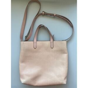 Madewell Zip Top Transport Crossbody Purse Cow Leather in Blush Pink (FLAWS)
